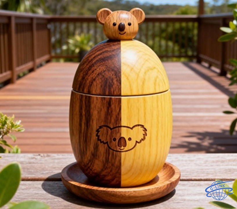 Handgefertigtes Gewürzglas aus Holzverbund – Zweifarbig